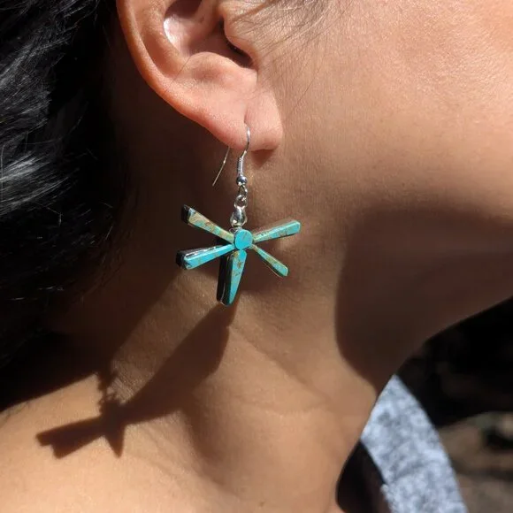 Genuine Navajo Turquoise Earrings Handmade Native American Jewelry for Women *** - Picture 14 of 14